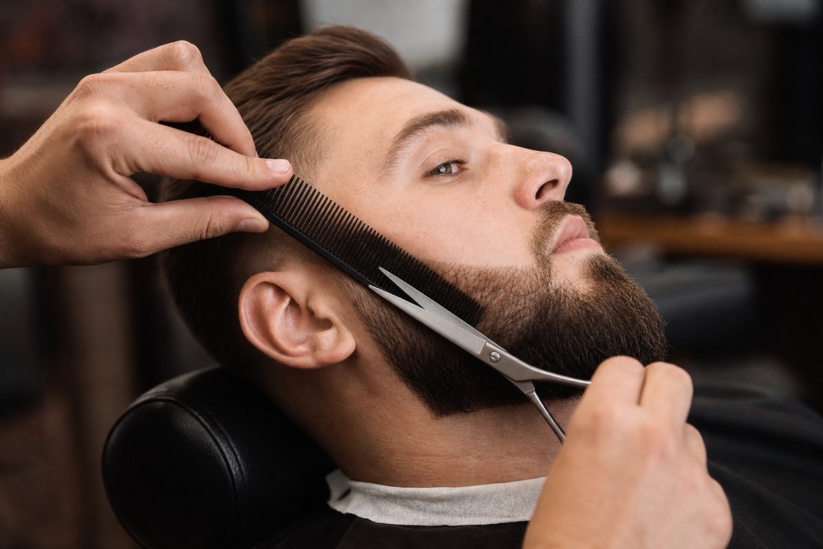 Diseño de barba con máquina