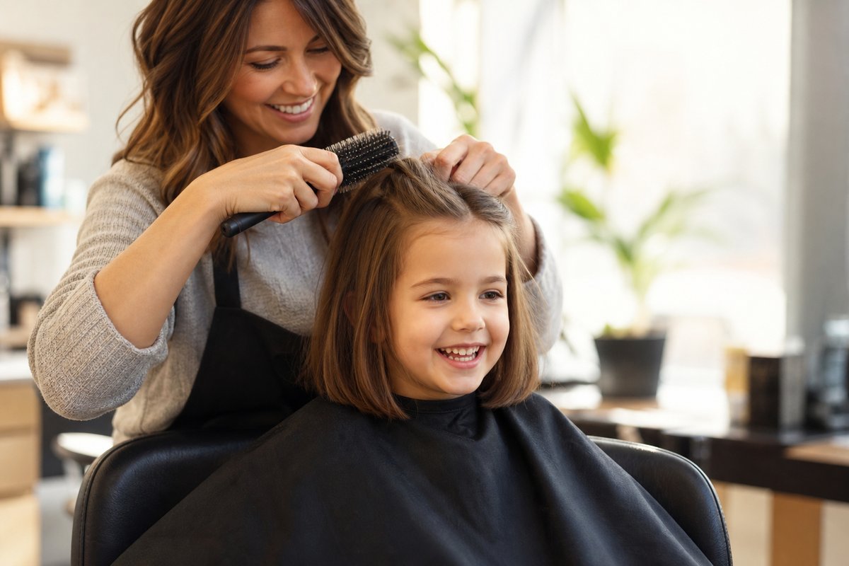 Corte de cabello para niño en el salón