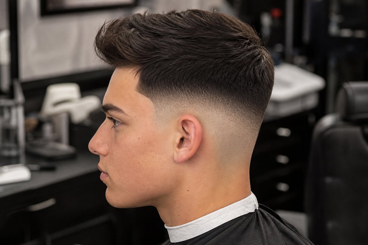 Perfil de corte fade con textura en la parte superior